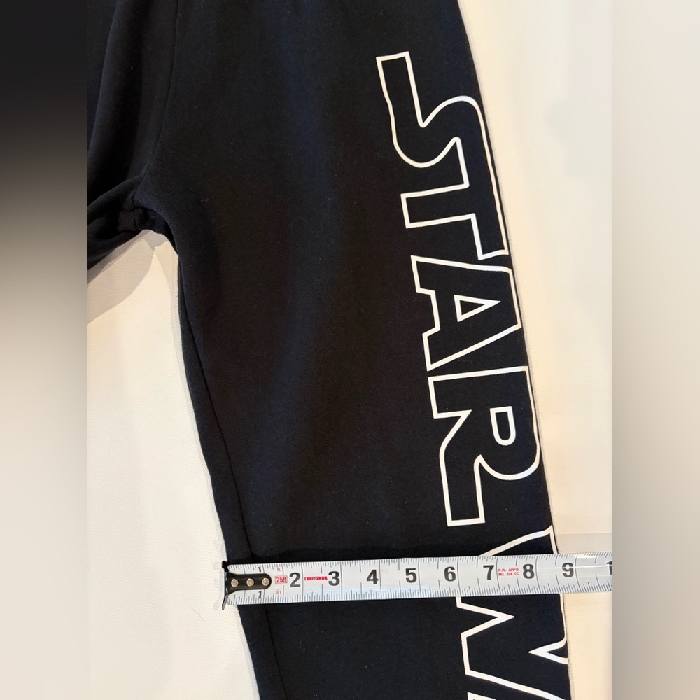 Star Wars High Waist Women’s Joggers Bold Logo Large Black White Drawstring - Picture 4 of 10